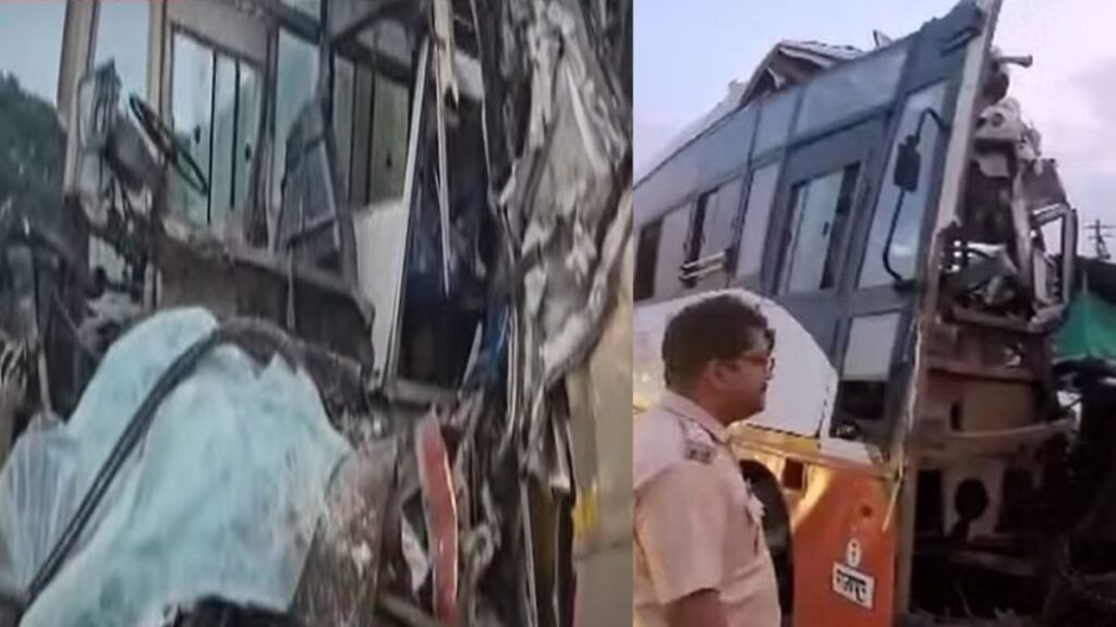 Bus going for Ganeshotsav met with a terrible accident, one killed and 19 injured