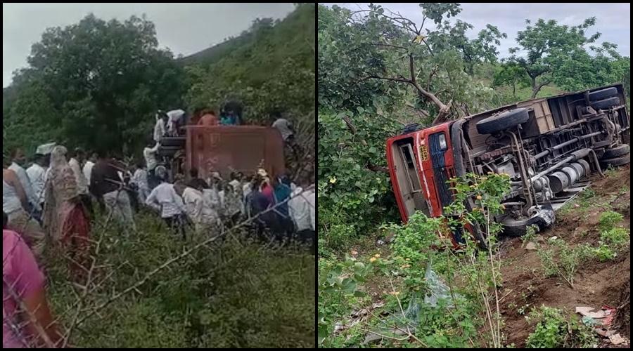 Buldhana Accident News. Breaking! The bus overturned in the ghat, loud cries from the school children