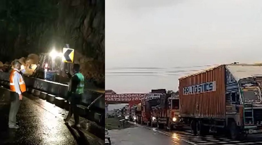 A crack fell on the Pune-Mumbai Expressway, causing a huge impact on traffic